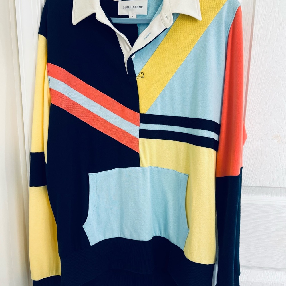 Sun + Stone Multicolor Geometric Sweater - image 1